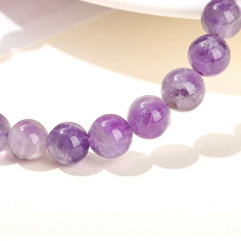 JD Natural Dream Lace Amethyst Stone Bead Bracelet Womens Amethyst Quartz Energy Bead Spiritual Healing Bracelet Jewelry Gift W240913