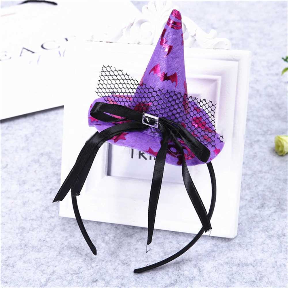 Headbands Halloween Headband Funny Web Gauze Spider Holiday Party Hair Accessories Witch Hat Headdress Festive H240913