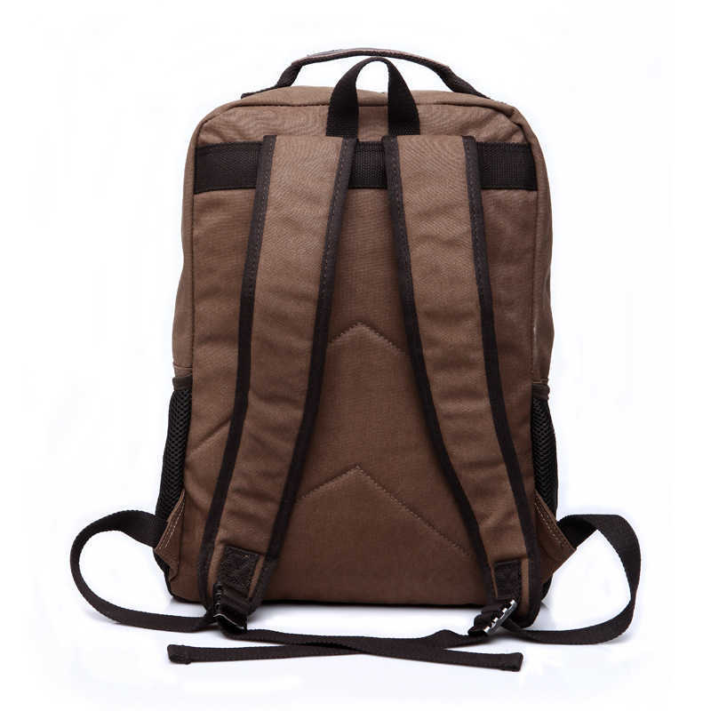 Korean casual men's bag multi compartment Canvas Backpack men's backpack 240915