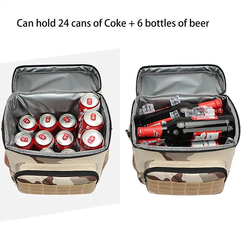 Tactical lunch bag insulated adult with shoulder strap 15L large camping used for work school picnic 240910