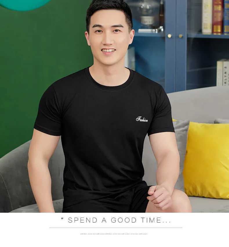 New Summer Modal Mens Pyjamas Boys Short-Sleeved Casual Homewear Summer Thin Section Of The Large Size Homewear Suit Y240913