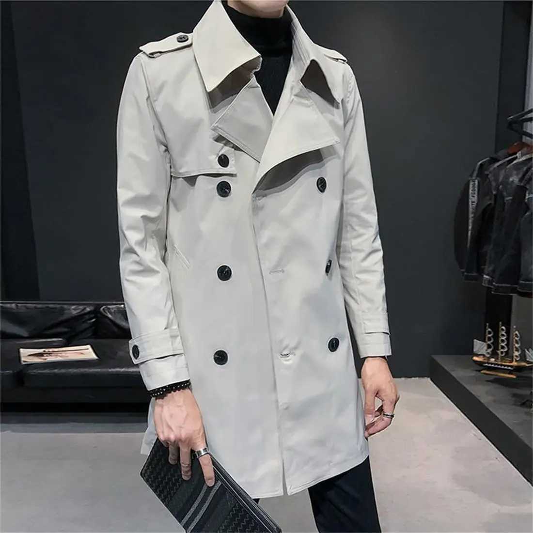 Men Clothing 2023 Men Over Knees Trench Spring Japanese Style Harajuku Tooling Coats Loose Retro Single Breasted Windbreaker Q74 Y240913