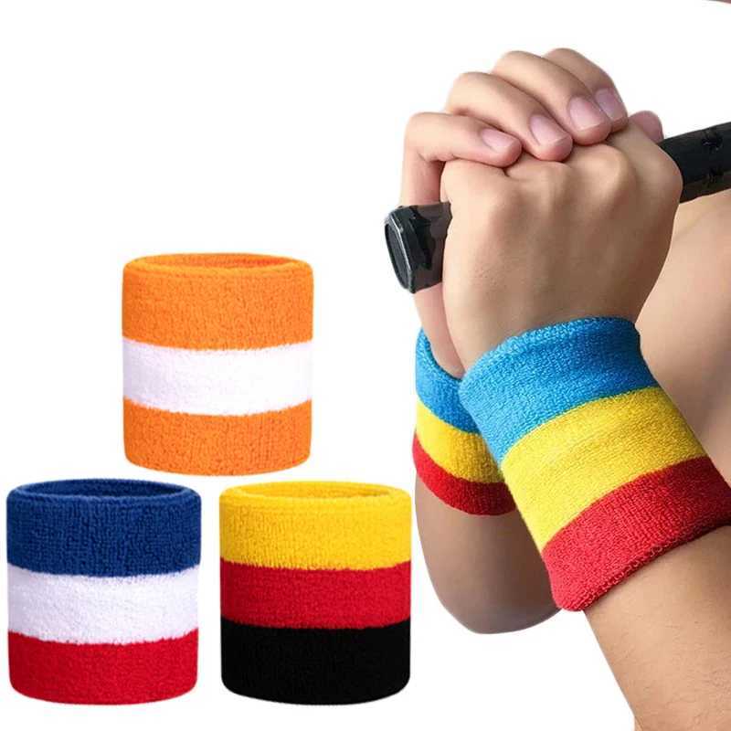 Wrist Support 1 Piece Basketball Sports Bracelet Striped Towel Bracelet Sweat Belt Badminton Board Tennis Wrist Carpal Tunnel Support Belt z240913