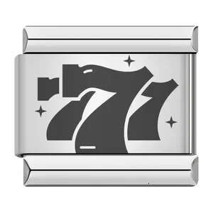 Laser Carving Chess and Card Game Italian Module Stainless Steel DIY Splicing Elastic Bracelet Italian Charm Bracelet Fit 9mm Bracelet Jewelry DIY Mak