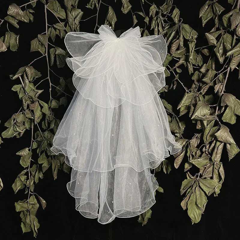 New Little Head veil White Hair Dresses Butterfly Wedding accessoriesX240913