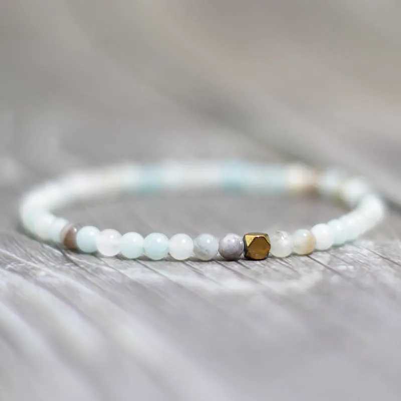 4mm Small Seed Bead Bracelet Natural Weathered Stone Agate Wood Bracelet Mens Yoga Bra Meditation Jewelry Gift Pulsera W240913