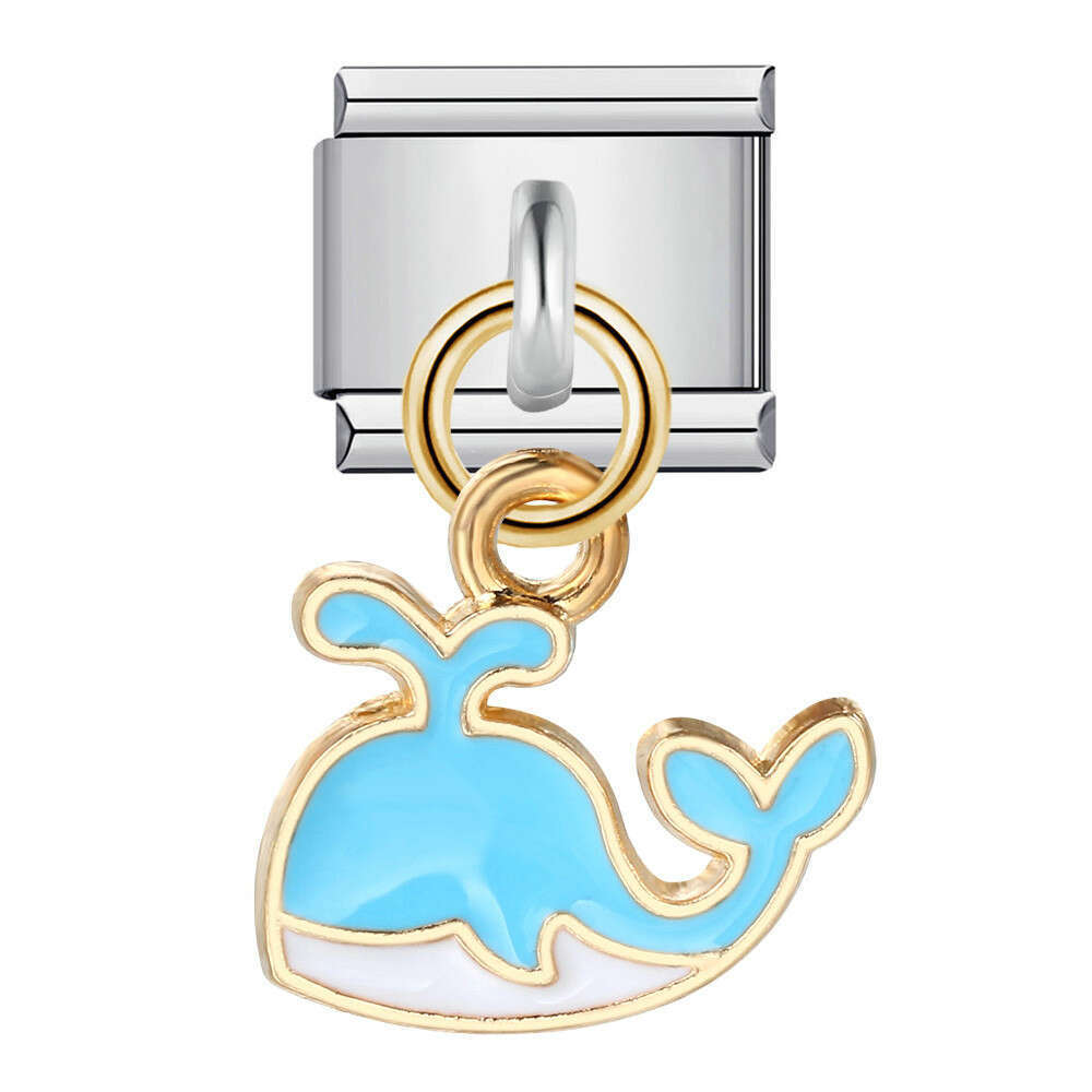 New Charm Pendant Series Bead Bracelet Single Hook Titanium Steel Elastic Splicing Strap Chain Italian Charm Links Fit 9Mm Bracelet Jewelry DIY Making