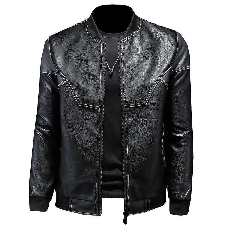 Men Leather Jackets Slim Fit Pu Motorcycle Jackets New Fashion Male Diagonal Zipper Leather Coats Spring Casual Jackets S-4XLX240913