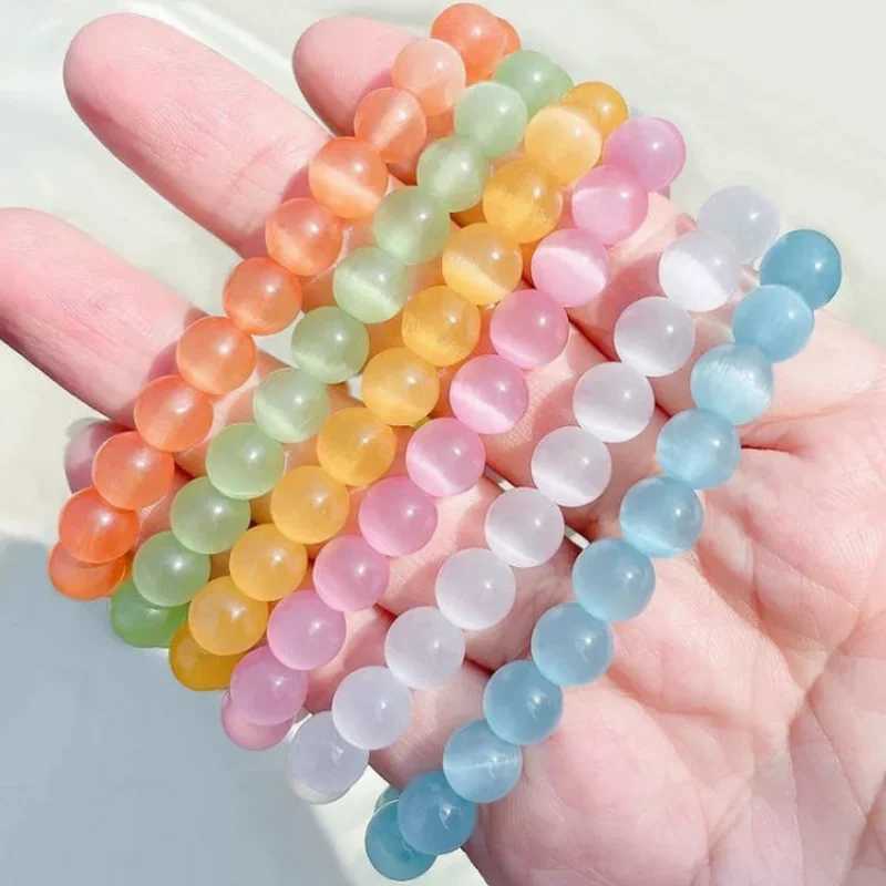Fashion Pink Crystal Quartz Natural Stone Bracelet Elastic Spiritual Healing Energy Chain Bracelet Jewelry Beads Lover Gift W240913