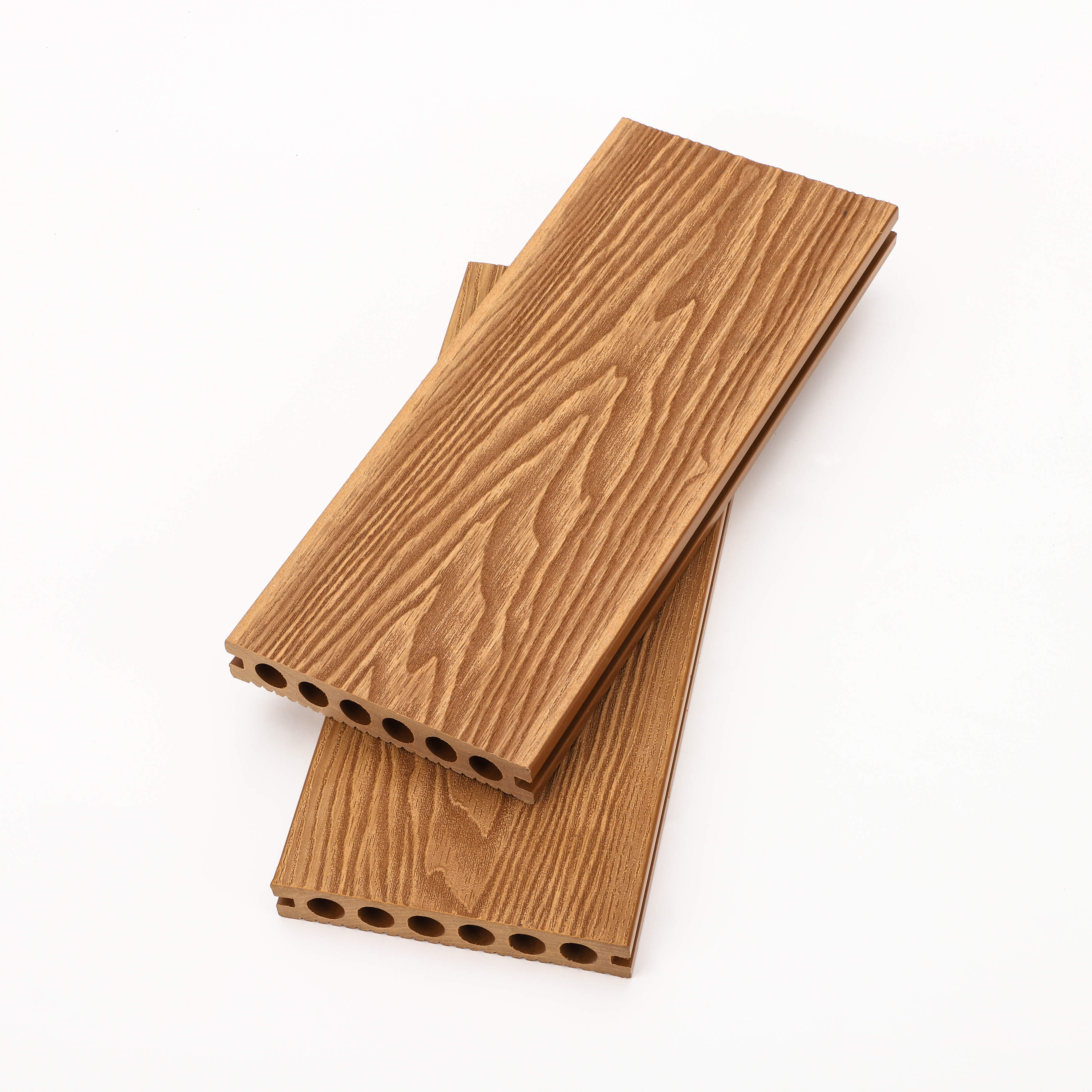 Round Hole Water Resistant Flooring in Wood Plastic Composite with Stripes