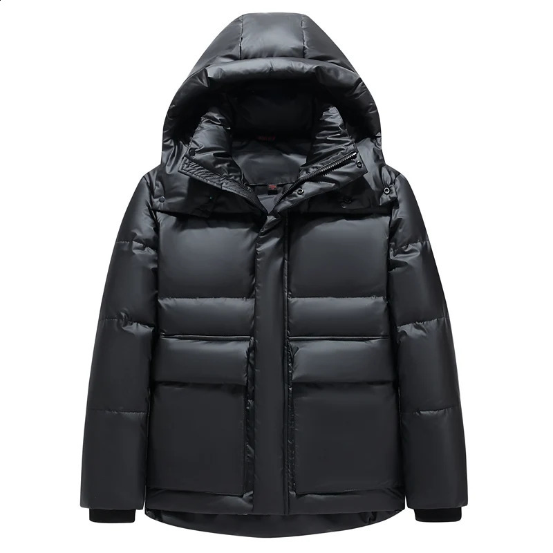 Winter 90% White Duck Down Mens Jacket High Quality Hoodie Thick Warm Down Jacket Loose Black Park 240913