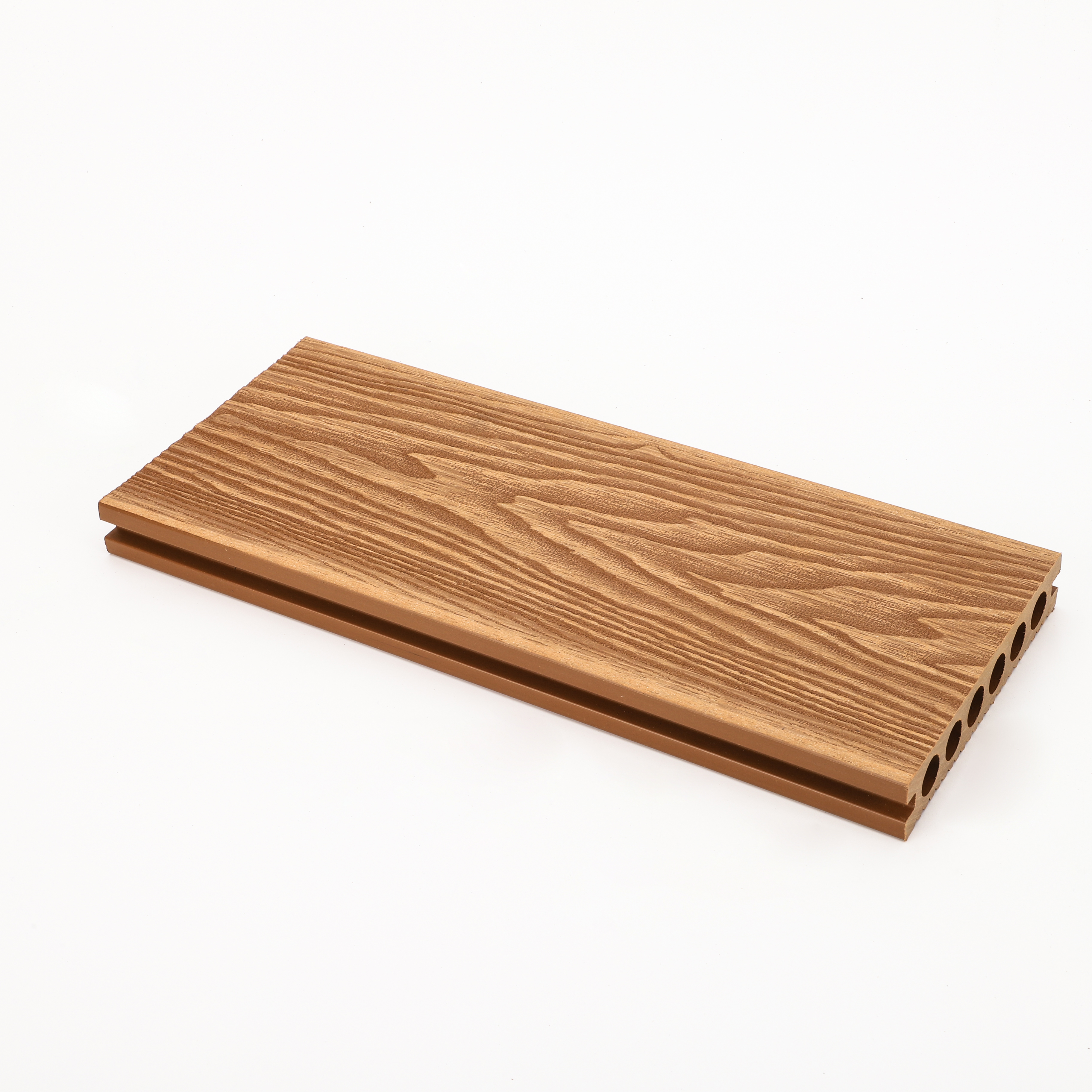 Round Hole Water Resistant Flooring in Wood Plastic Composite with Stripes