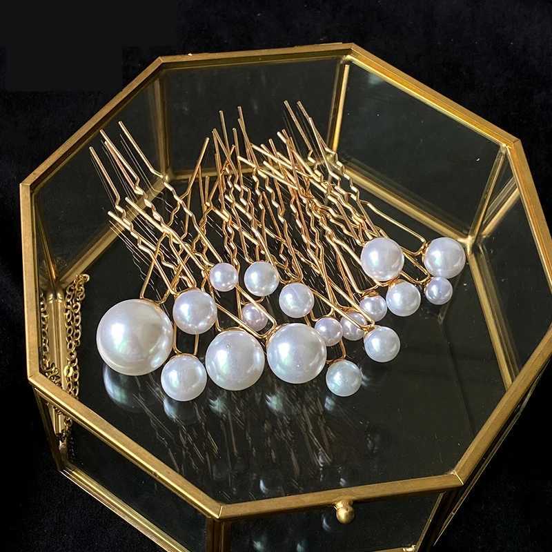 Ruoshui 18pcs Woman Elegant Pearl U Shape Hair Stick Wedding Hairpins Updo Hairstyle Tool Tools Bridal Tiara Hair AccessoriesX240913