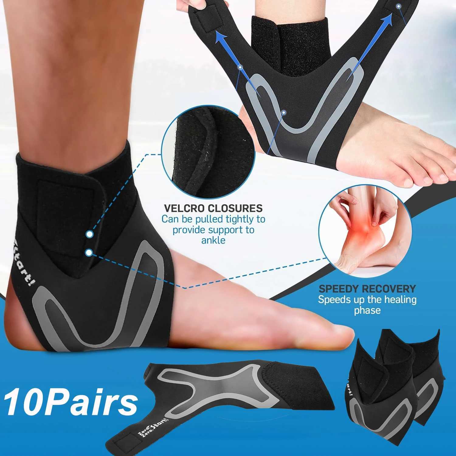 10Pair Sport Ankle Stabilizer Brace Compression Ankle Support Tendon Pain Relief Strap Foot Sprain Injury Wraps Run Basketball Y240913