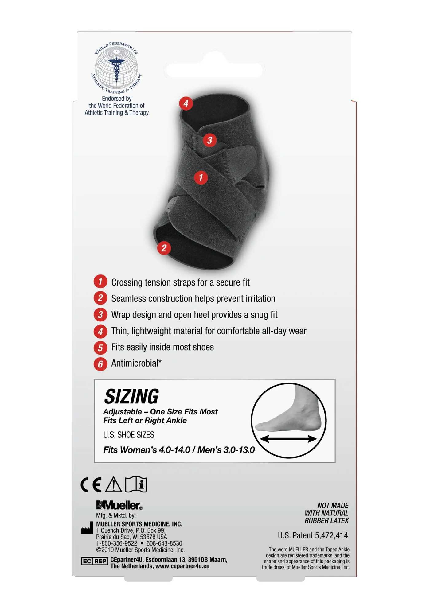 Adjustable Ankle Support Black One Size Fits Most Seamless Design Helps Prevent Irritation Even Support To Ankle Y240913