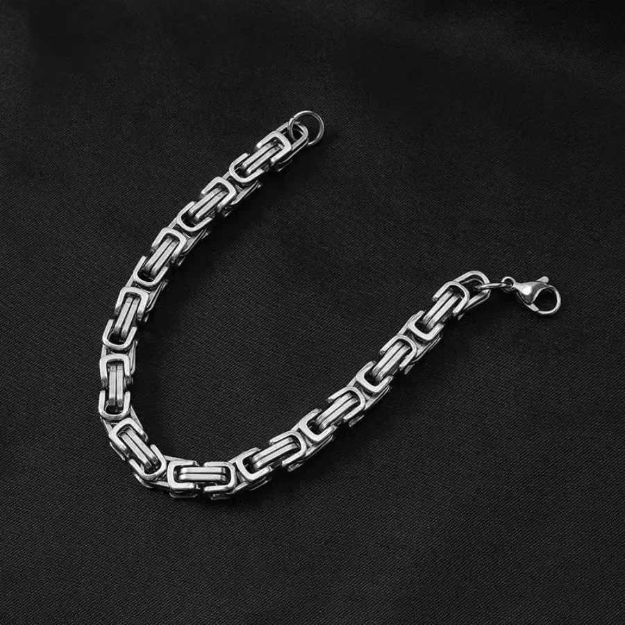 Korean fashion 18k Gold color Silver Plated exquisite 5MM Chain Bracelets for Men Charm Women Jewelry Wedding Party Holiday giftX240913