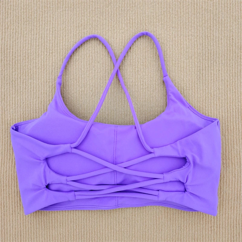 Sexy yoga beautiful back cross shoulder straps gym womens sports bra topnotch fashion girls fitness vest soft comfortable and elastic 240913