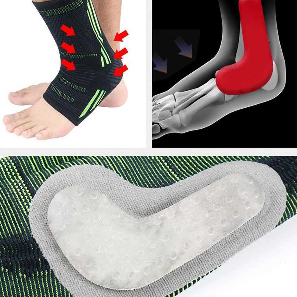 New Mens Ankle Silicone Protection Support Running Football Joints Protection Foot Elastic Ankle Brace Band Guard Sport Safety Y240913