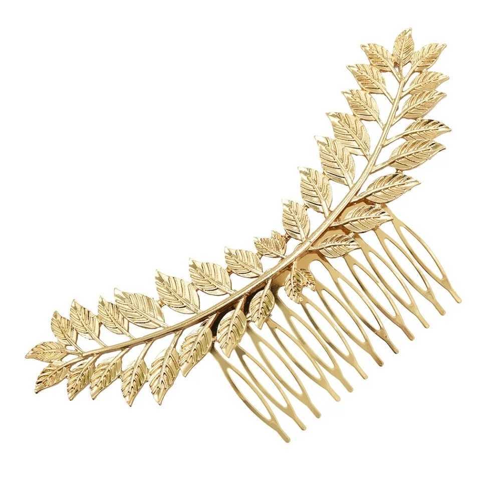 Greek Goddess Leaf Hair Combs For Women Metal Leaf Hairpins Jewelry Bridal Headpiece French Wedding Engagement Hair AccessorieX240913