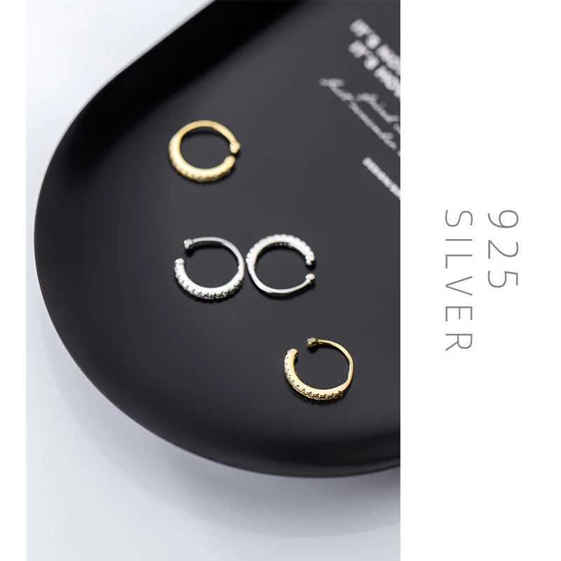 Modian Minimalism Fashion Gold Color Clip Earrings Classic 925 Sterling Silver Clear CZ Clips Ear For Women Girl Fine JewelryX240913