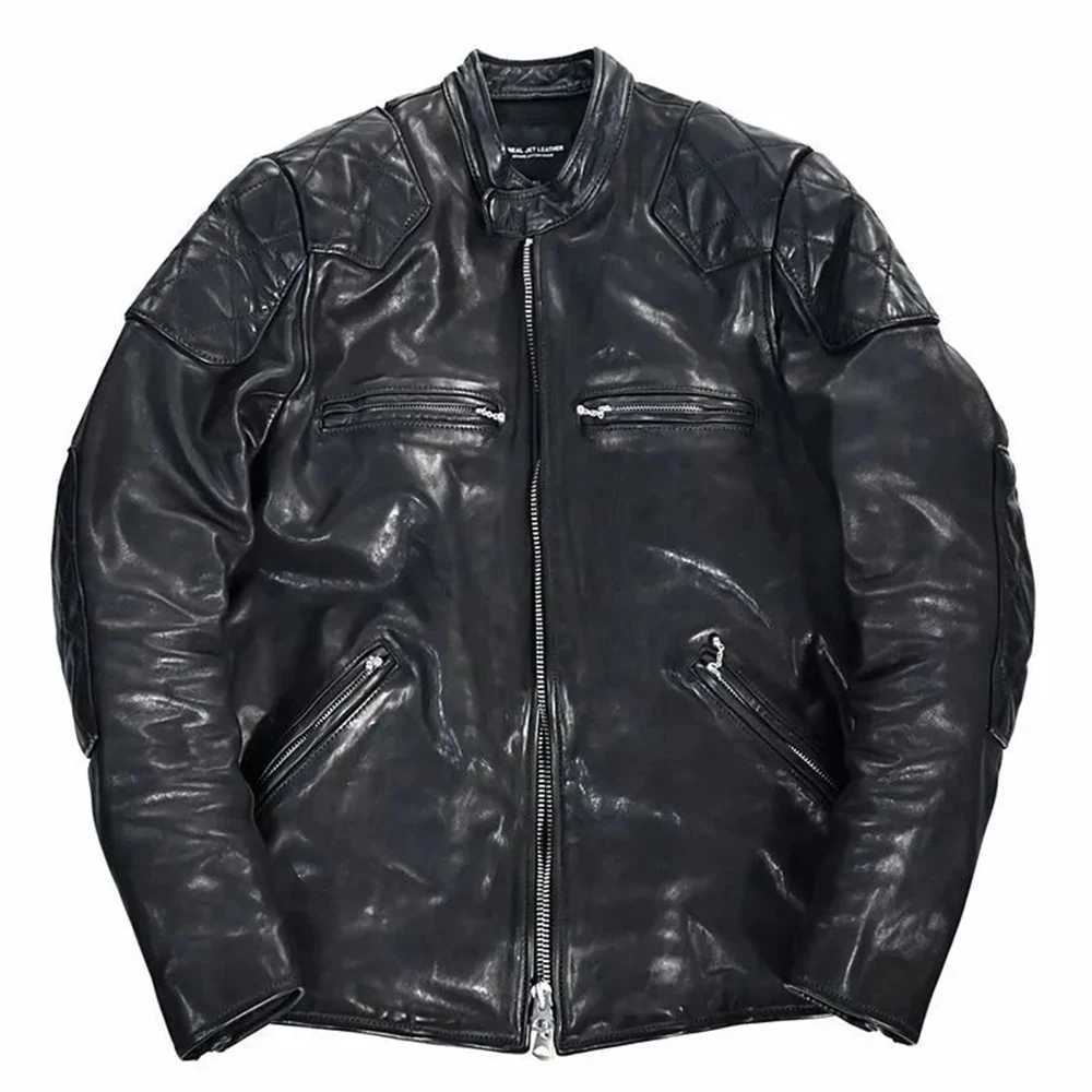 Mens Smart Jacket Autumn And Winter Retro Niche Stand Collar Motorcycle Pu Leather 2023 Trendy And Handsome Versatile JacketX240913