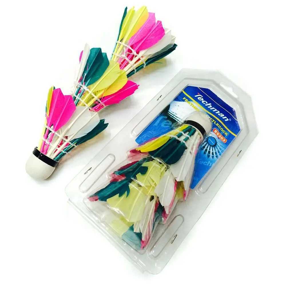 3PCS Colorful Shuttlecock Feather Badminton Shuttlecock Ball Badminton Training Supplies Stable Windproof Badminton Accessoires Y240912