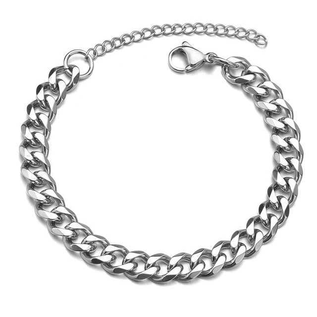 2023 New Trendy Cuban Chain Men Bracelet Classic Stainless Steel Chain Bracelet For Men Women Jewelry GiftX240913