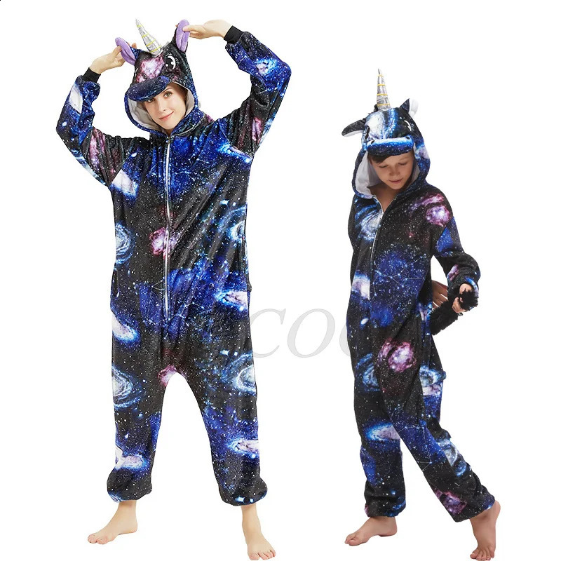 Tiger Wolf Animal Pijamas Unicorn Rabbit Panda Onesie for Adults Kids Pajamas Winter Women Men Cosplay Kigurumi Pyjamas Jumpsuit 240910