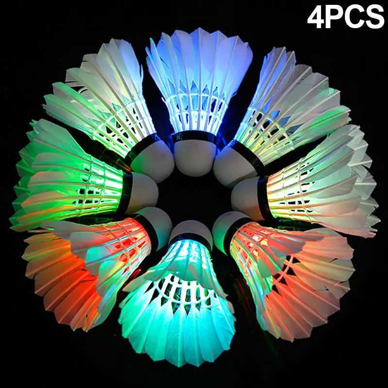 4pcs Lighting Badminton Dark Night Colorful LED Lighting Sport Badminton Light Spot Shuttlecock Accessory Red/Green/Blue/Colored Y240912