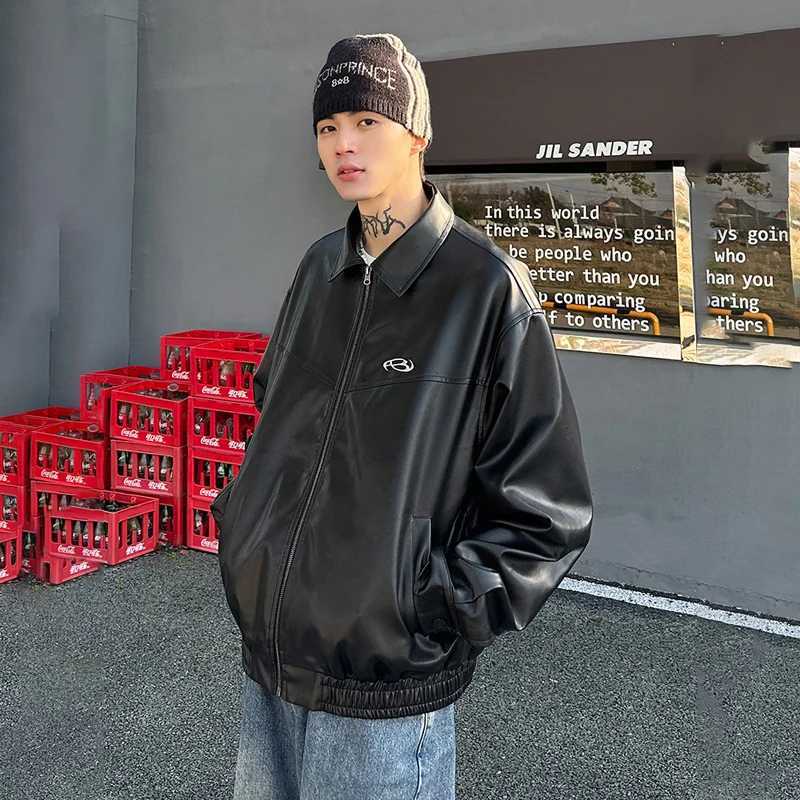 TFETTERS Brand 2024 Spring New Biker Jacket Men Turn Down Collar Vintage Couples Jacket American Fashion Party Punk Faux LeatherX240913