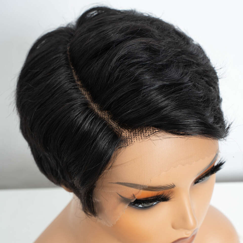 Lekker Short E Cut 13X1 Part Lace Front Human Wigs For Women Ready To Wear Brazilian Remy Hair Colored Straight Bob Wig