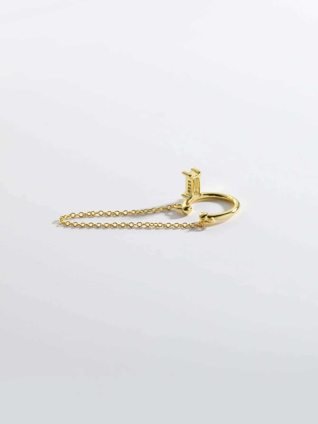 DPLAOPA 925 Sterling Silver Gold Earcuff Ear Cuff Earring Chain Clips Zircon CZ no Pirecing Advanced Jewelry Gifts For WomenX240913