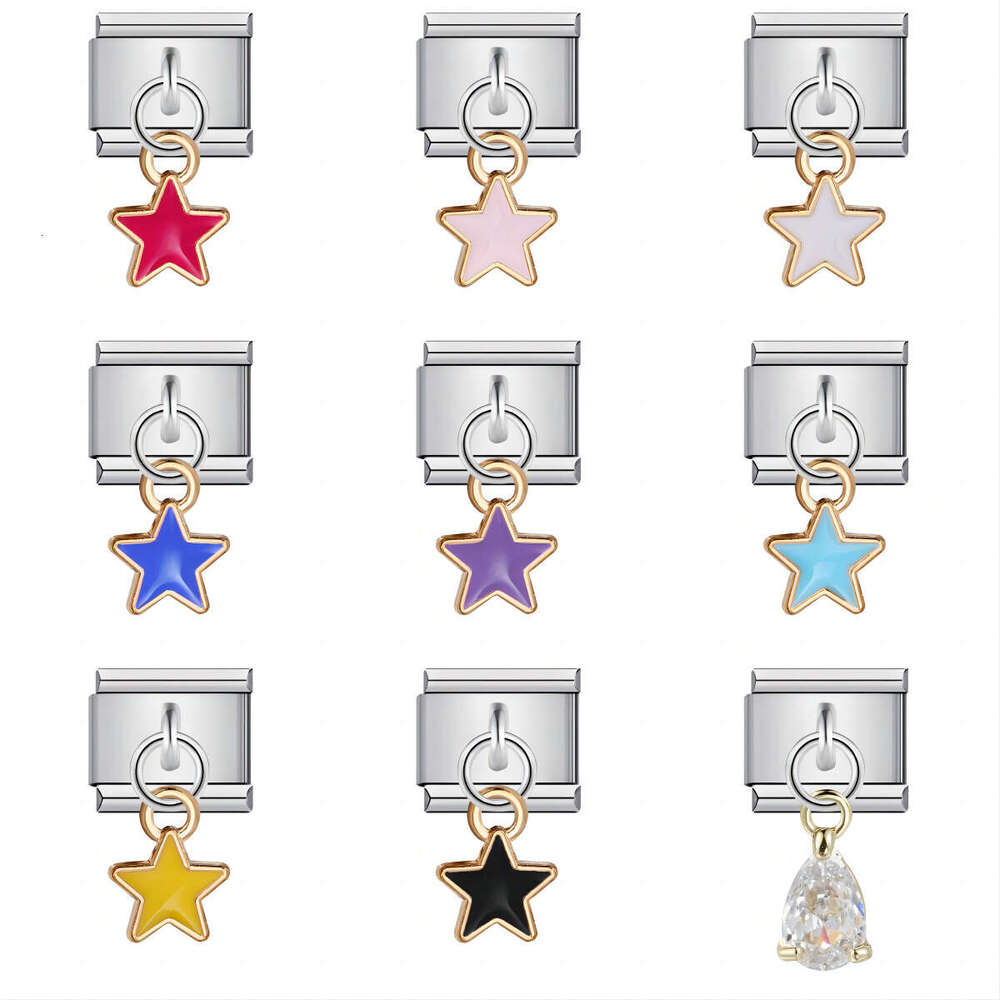 Single Hook Bead Bracelet With Square Elastic Splicing Titanium Steel Strap Chain Italian Charm Links Stainless Steel Fit 9mm Bracelet Jewelry DIY Mak