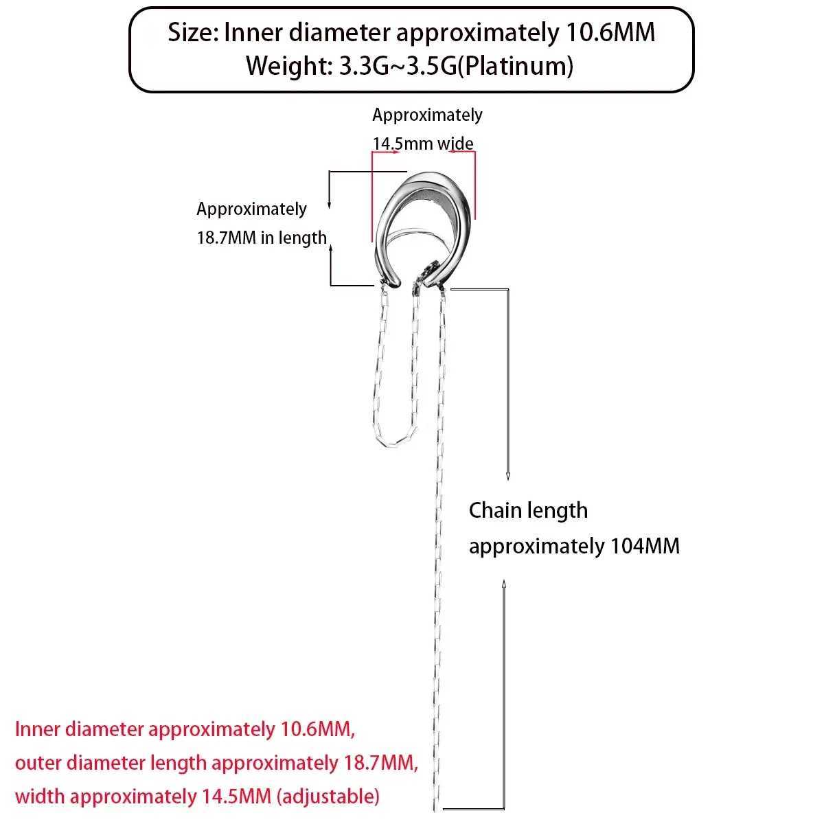 Platinum Letter C Earrings Tassel Chain Earrings Cuffs False Perforated Artificial Ear Clips Womens Korean Fashion JewelryX240913