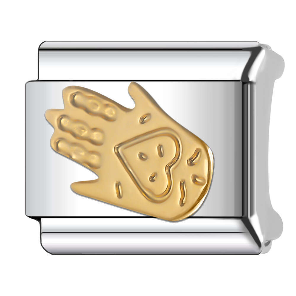 2024 Women's Gift Fit 9mm Stainless Steel Italian Charms Bracelet Links Beads Bracelet DIY Handmade Italian Style Classic Gold Pattern