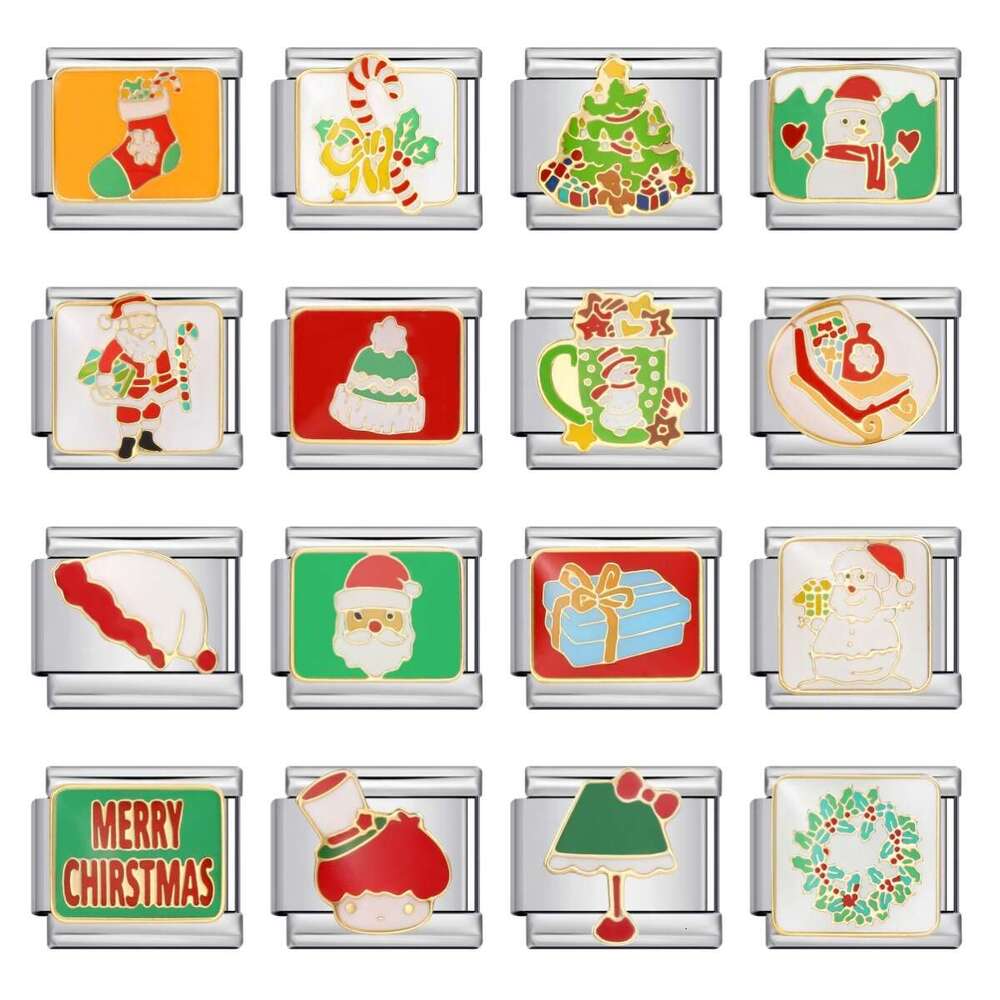 New Element Italian Module Personalized Welding Drip Oil Titanium Steel Bracelet DIY Strap Chain Fit 9mm Bracelet Jewelry DIY Making Gifts