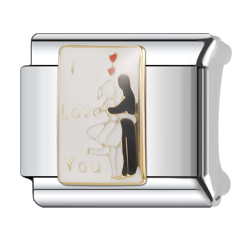 2024 Women's Gift Fit 9mm Stainless Steel Italian Charms Bracelet Links Beads Bracelet DIY Handmade Italian Style Trendy Birthday Gift