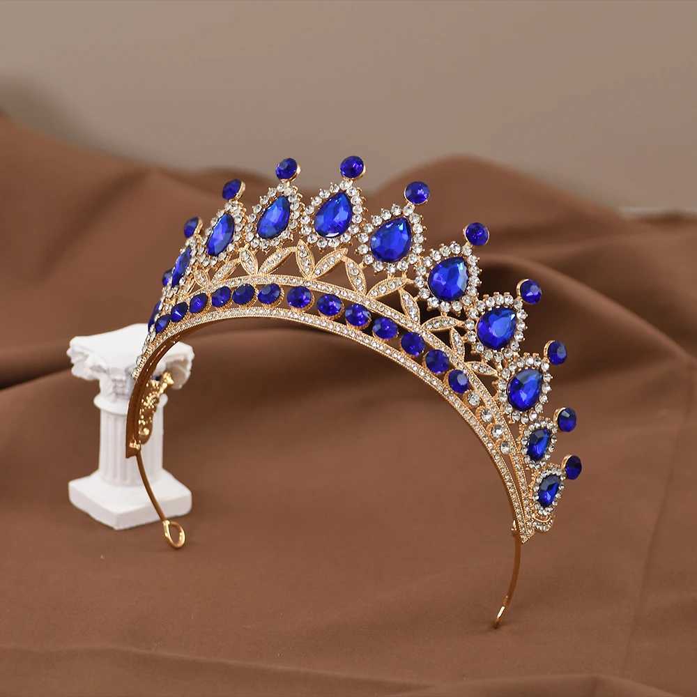 Princess Crystal Crown Baroque Vintage Rhinestone Tiara Pageant Prom Diadem Bridal Wedding Party Hair Accessories JewelryX240913