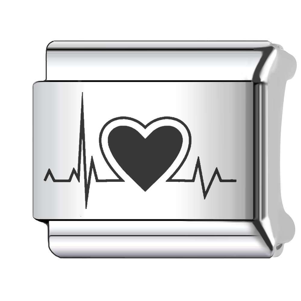 2024 New Women's Gift Cute heart bead Italian Charms Links Beads Fit 9Mm Stainless Steel Bracelet Making Jewelry