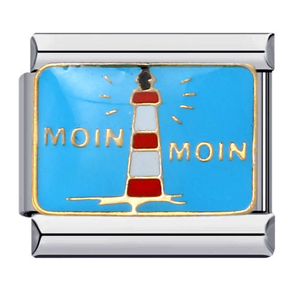 New Welding Enamel Mysterious Purple DIY Beads Bracelet Italian Charm Links Stainless Steel Fit 9mm Bracelet Jewelry DIY Making Gifts