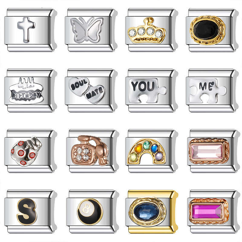 2024 Women's Gift Fit 9mm Stainless Steel Italian Charms Bracelet Links Beads DIY Hand Decoration Italian Style Classic Pattern Bracelet Accessor