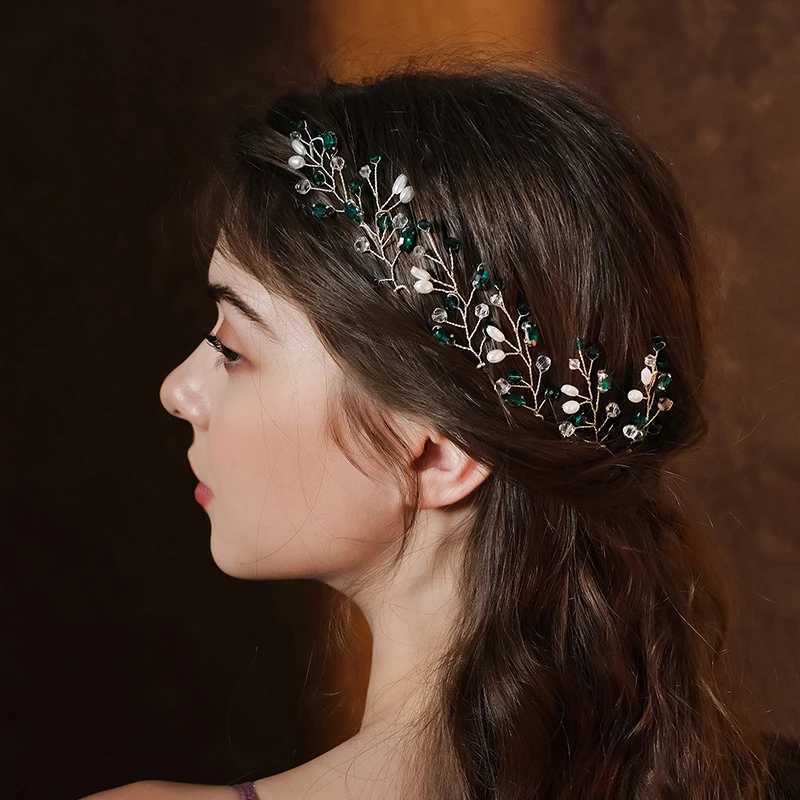 Efily Green Hair Accessories Headdress Crystal Bridal Hair Comb Clip Headpiece Jewelry Holiday Party Wedding Tiara for FriendsX240913