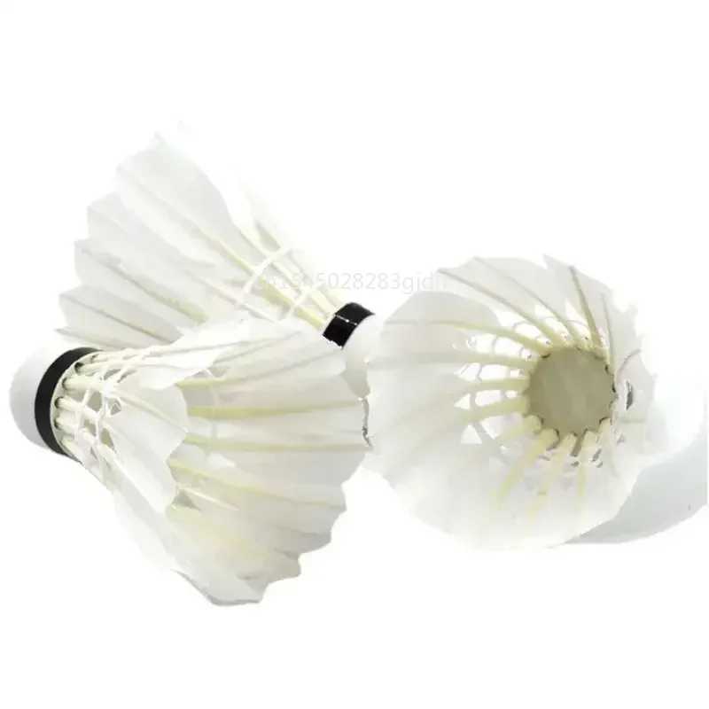 12Pcs Badminton Shuttlecocks White Duck Feather Badminton Balls Sports Training Badminton Balls Indoor Outdoor Game Y240912
