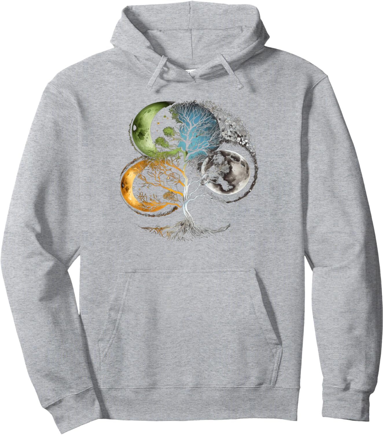 Hoodie for Mens Womens Phases of the Moon Tree Mystical Zen Yoga Meditation Graphic Pullover Hoodie Graphic Hoodies sweatshirt Pullover Long Sleeve