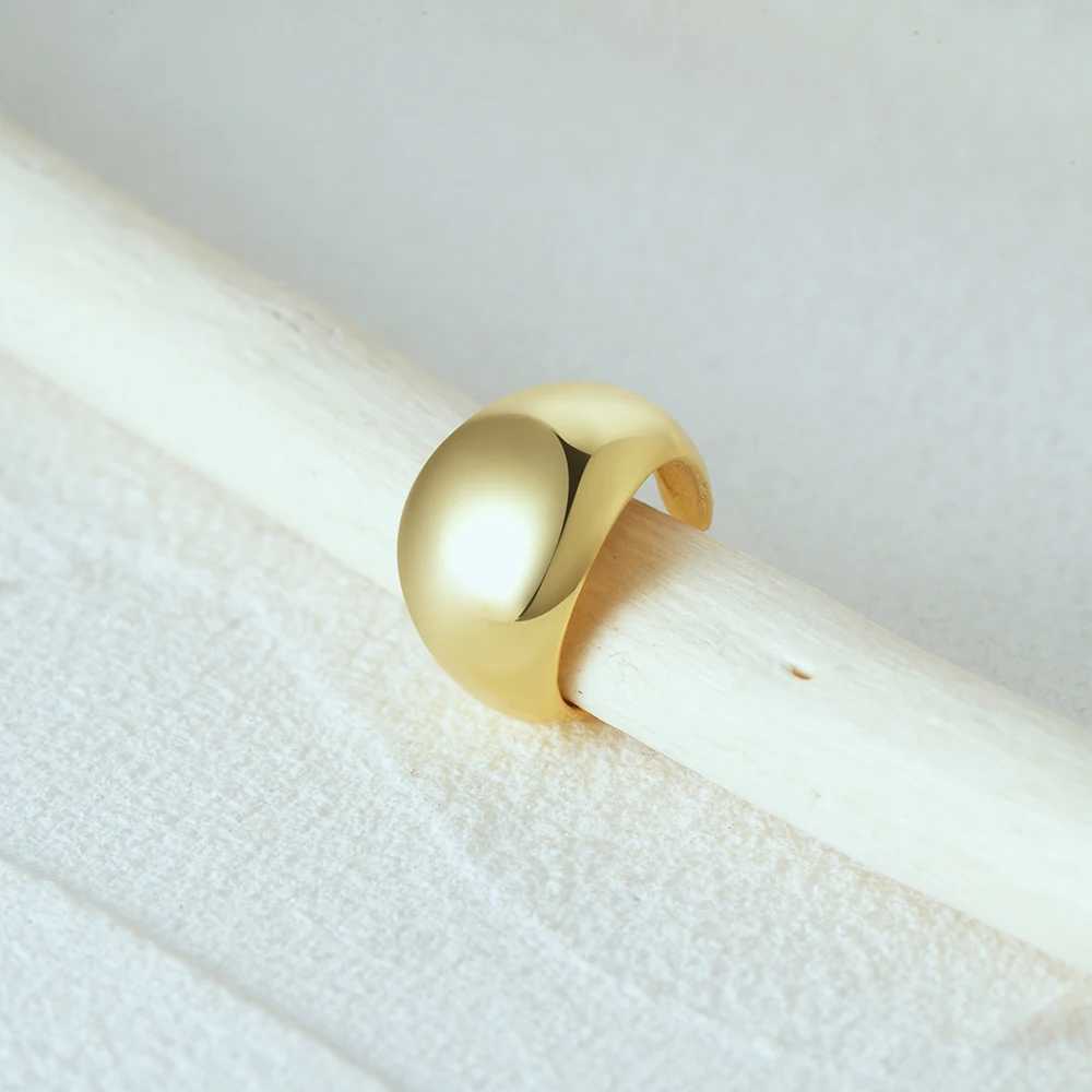 BOAKO 925 Sterling Silver Clip Earrings For Women Men Classic Minimalist C-shaped Large Glossy Metal Texture Ear Cuff OrecchiniX240913