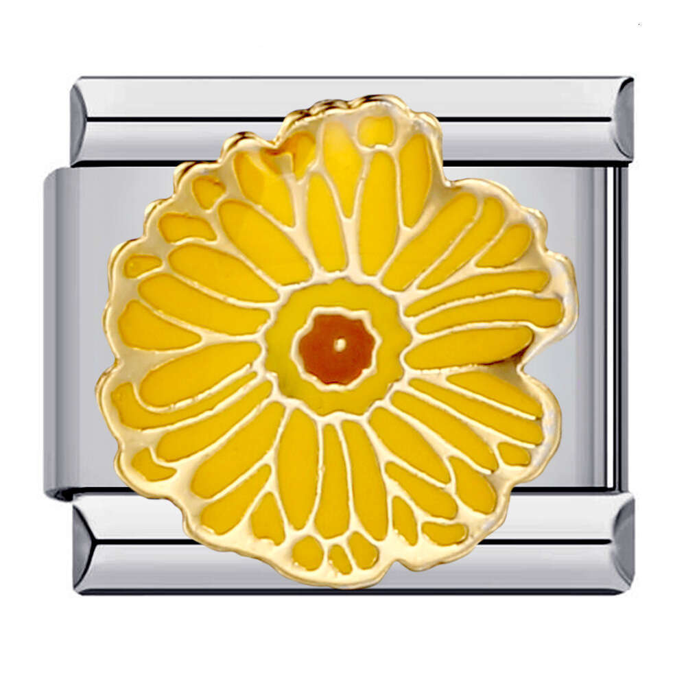 Wer Titanium Steel Drip Oil Welding Pattern Module Italian Charm Bracelet Links Stainless Fit 9Mm Jewelry DIY Making Gifts