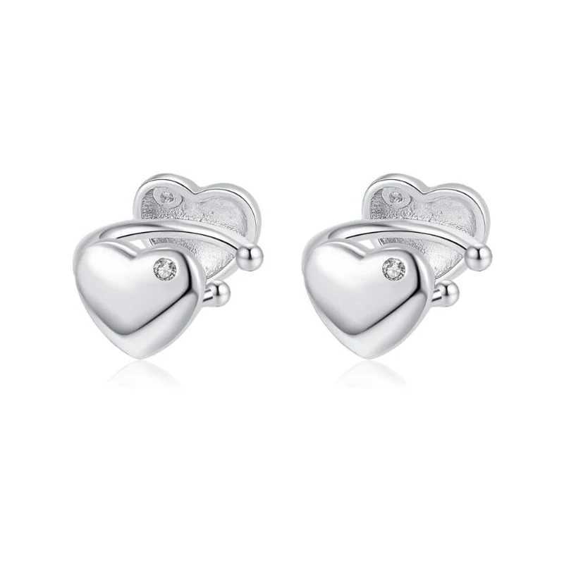 Real 925 Sterling Silver Minimalist Smooth Surface Heart Ear Cuff Clip on Earring for Women Wedding Party Fine Jewelry DA1745X240913