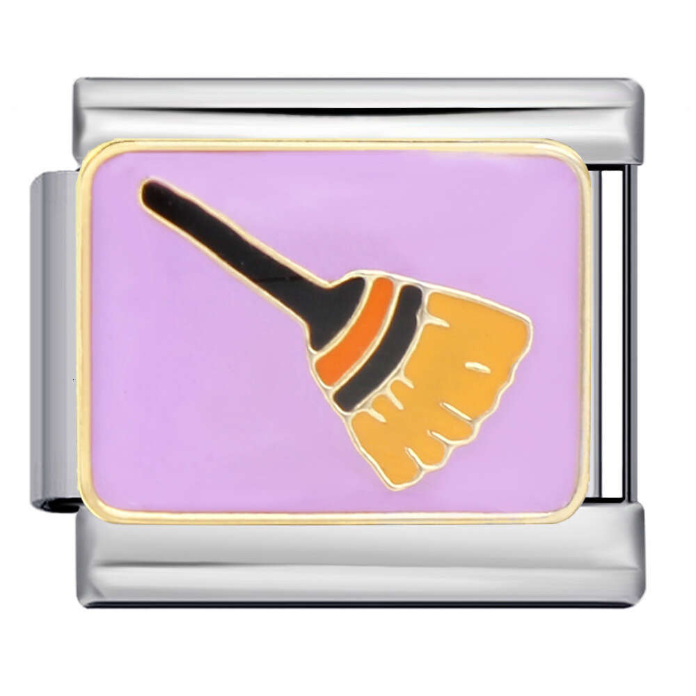 Halloween Bead Gothic Titanium Steel Welding Enamel DIY Bracelet Italian Charm Links Fit 9Mm Bracelet Jewelry DIY Making Gifts