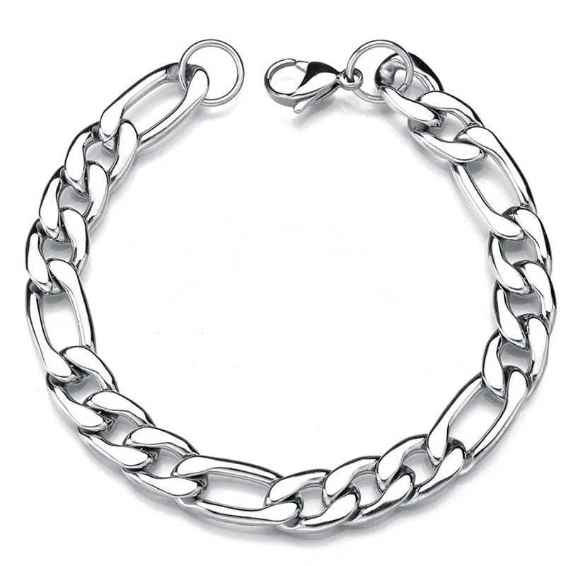 Width 6/8/10MM Mens Stainless Steel Link Chain Bracelet Fashion Hip Hop Rock Style NK Bracelet Party Gift Jewelry Length 20CMX240913