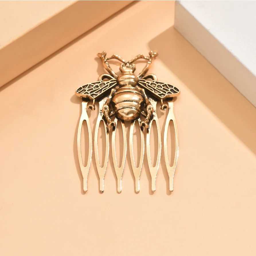 Gold Color Metal Hair Combs Pins Handmade Wedding Butterfly Comb for Brides Insects Bee Hair Clips Barrettes Jewelry AccessoriesX240913